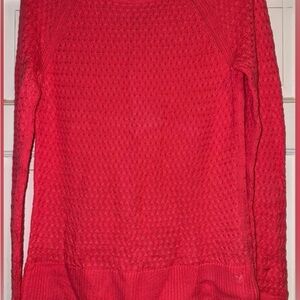 American Eagle Outfitters Red Crew Neck Sweater with Textured Knit